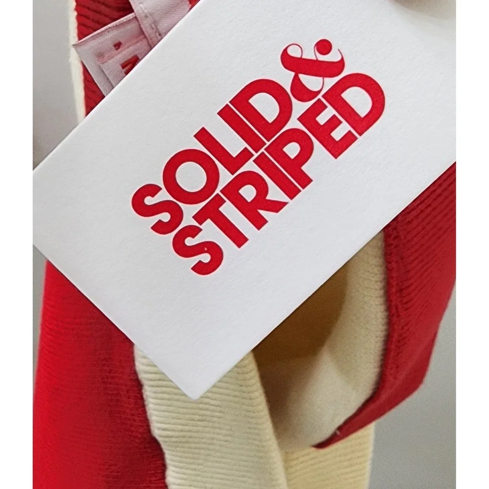 Solid & Striped The Anna Mini Skirt Red Cream Colorblock Knit Button Front M NEW